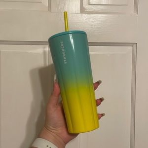 Starbucks Blue and Yellow Ombré Cup!